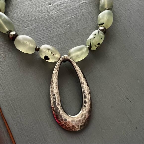 Silpada 925 Sterling Silver Pendant & Beaded Stone Necklace - Picture 2 of 11